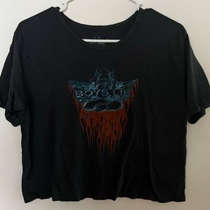 Boys Lie- graphic cropped tee